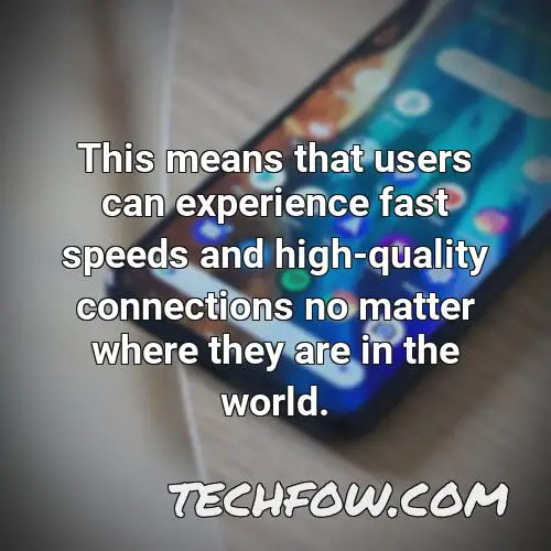 this means that users can experience fast speeds and high quality connections no matter where they are in the world