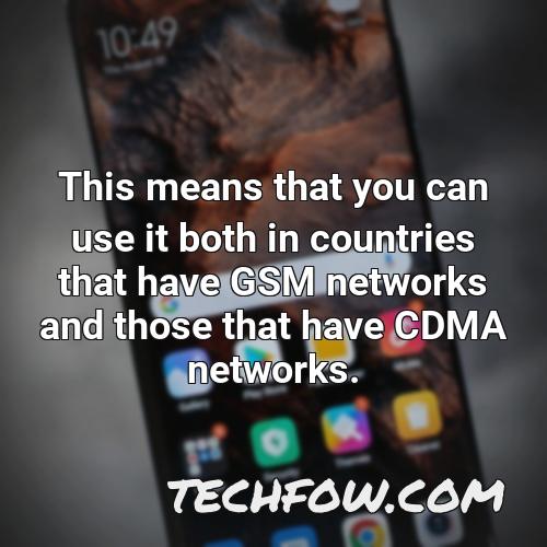 this means that you can use it both in countries that have gsm networks and those that have cdma networks