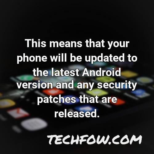 this means that your phone will be updated to the latest android version and any security patches that are released