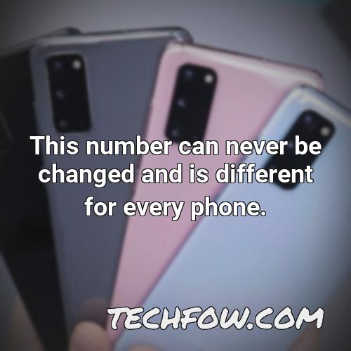 this number can never be changed and is different for every phone