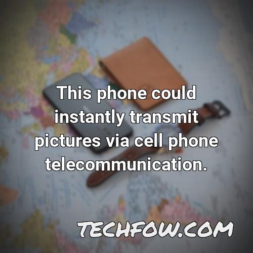 this phone could instantly transmit pictures via cell phone telecommunication