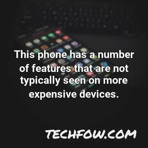 this phone has a number of features that are not typically seen on more expensive devices