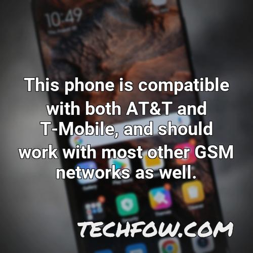 this phone is compatible with both at t and t mobile and should work with most other gsm networks as well