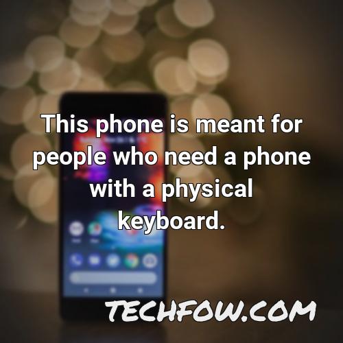 this phone is meant for people who need a phone with a physical keyboard