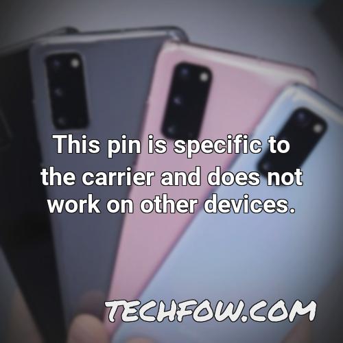 this pin is specific to the carrier and does not work on other devices