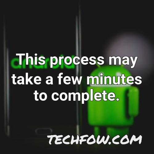 this process may take a few minutes to complete