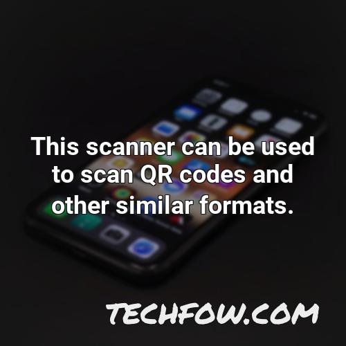 this scanner can be used to scan qr codes and other similar formats