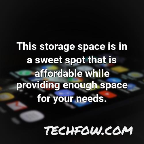 this storage space is in a sweet spot that is affordable while providing enough space for your needs