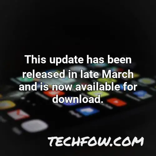 this update has been released in late march and is now available for download