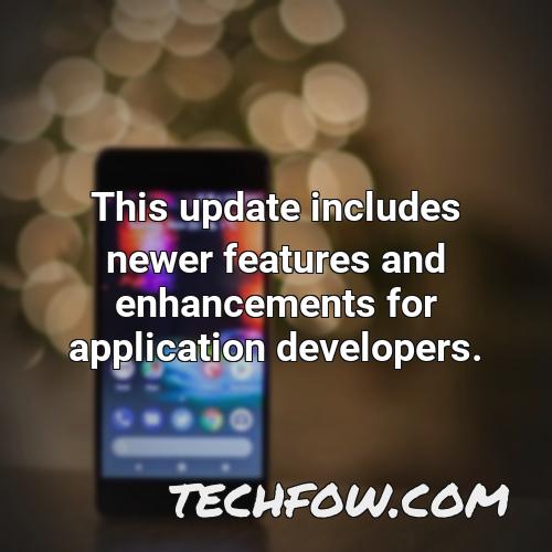 this update includes newer features and enhancements for application developers