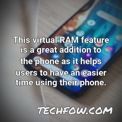 this virtual ram feature is a great addition to the phone as it helps users to have an easier time using their phone