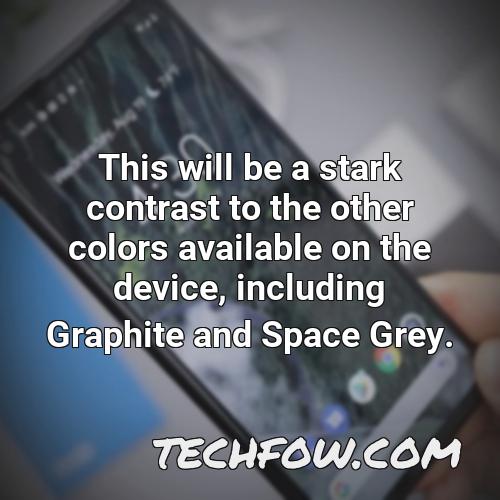 this will be a stark contrast to the other colors available on the device including graphite and space grey