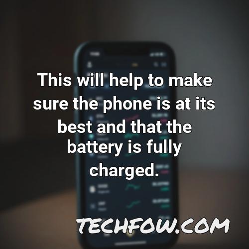 this will help to make sure the phone is at its best and that the battery is fully charged