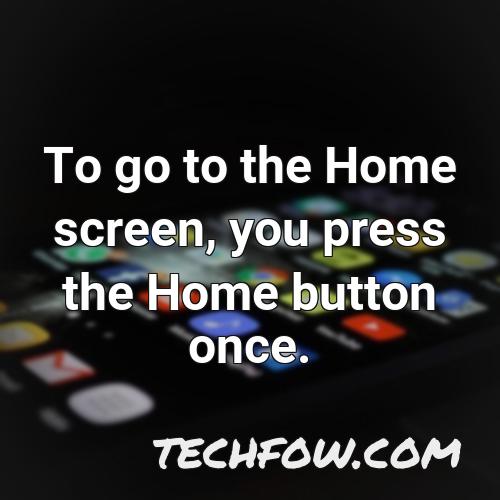 to go to the home screen you press the home button once