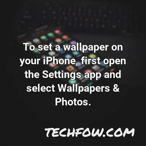 to set a wallpaper on your iphone first open the settings app and select wallpapers photos