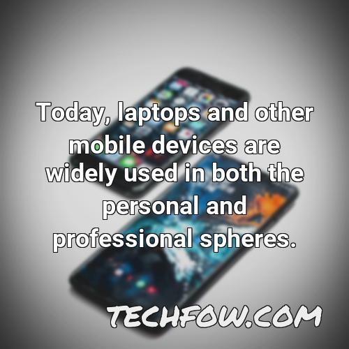 today laptops and other mobile devices are widely used in both the personal and professional spheres