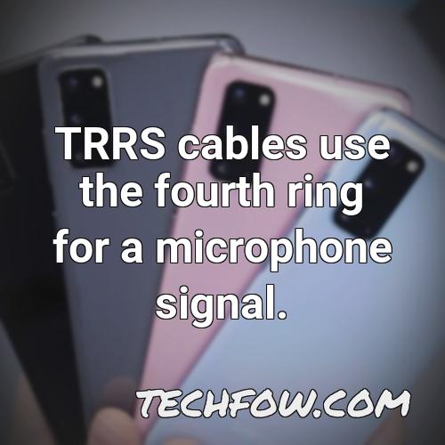 trrs cables use the fourth ring for a microphone signal