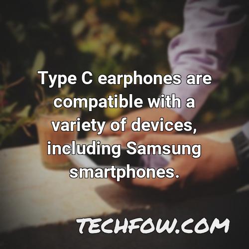 type c earphones are compatible with a variety of devices including samsung smartphones