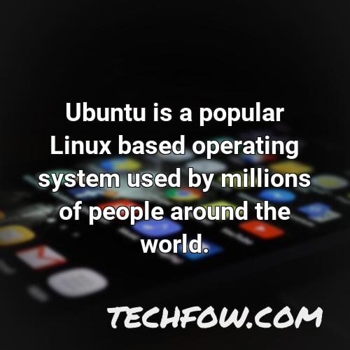 ubuntu is a popular linux based operating system used by millions of people around the world