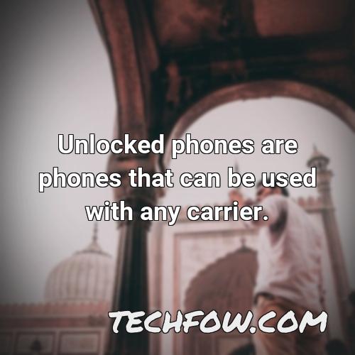 unlocked phones are phones that can be used with any carrier