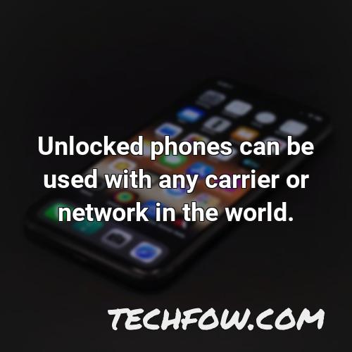 unlocked phones can be used with any carrier or network in the world