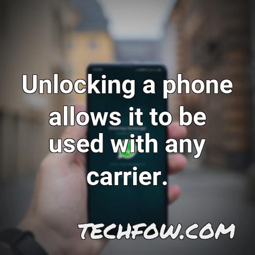unlocking a phone allows it to be used with any carrier