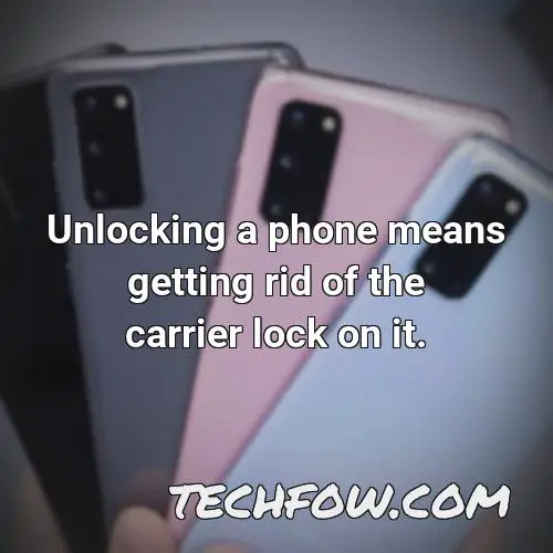 unlocking a phone means getting rid of the carrier lock on it