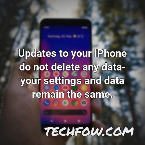 updates to your iphone do not delete any data your settings and data remain the same