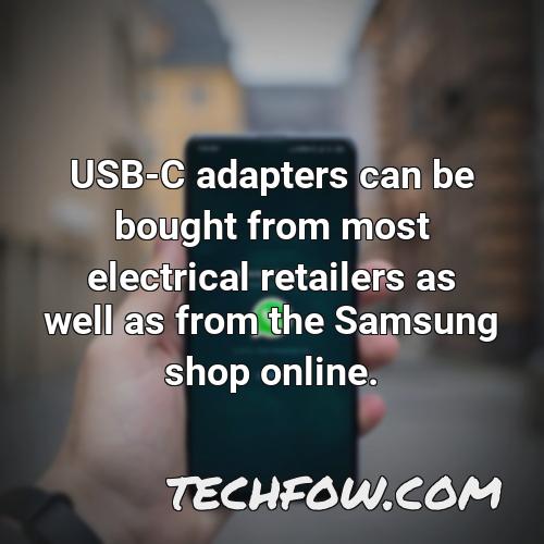 usb c adapters can be bought from most electrical retailers as well as from the samsung shop online 9