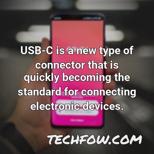 usb c is a new type of connector that is quickly becoming the standard for connecting electronic devices