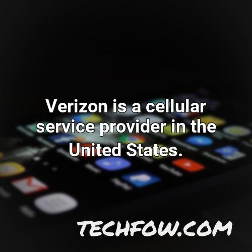 verizon is a cellular service provider in the united states