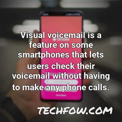 visual voicemail is a feature on some smartphones that lets users check their voicemail without having to make any phone calls