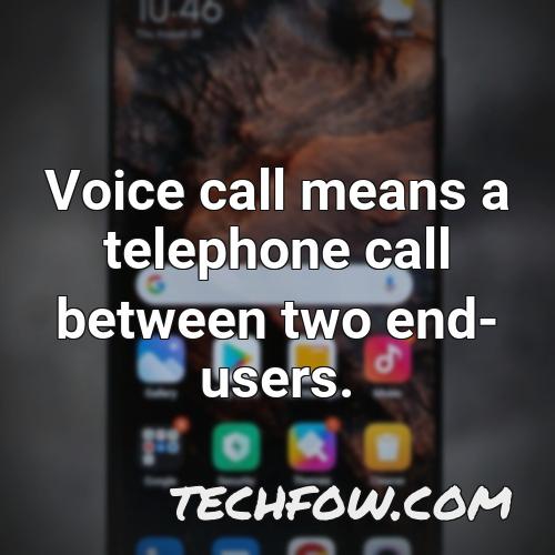 voice call means a telephone call between two end users
