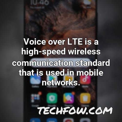 voice over lte is a high speed wireless communication standard that is used in mobile networks