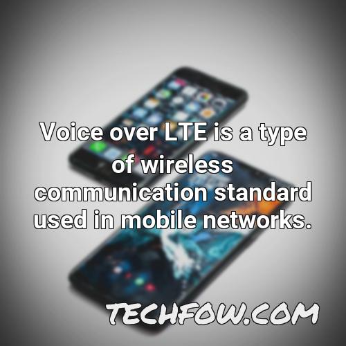 voice over lte is a type of wireless communication standard used in mobile networks