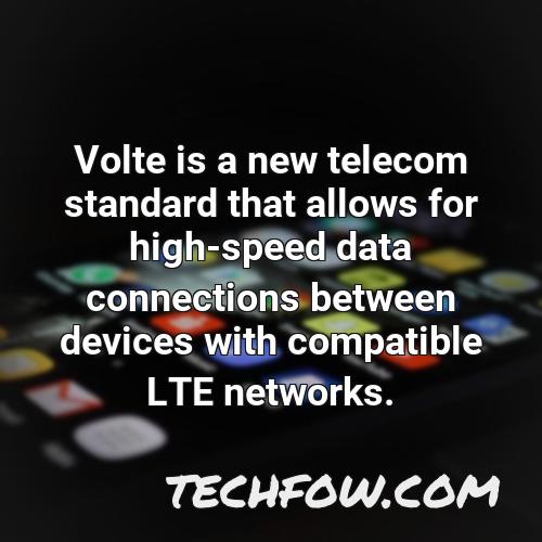volte is a new telecom standard that allows for high speed data connections between devices with compatible lte networks