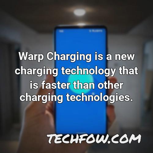 warp charging is a new charging technology that is faster than other charging technologies