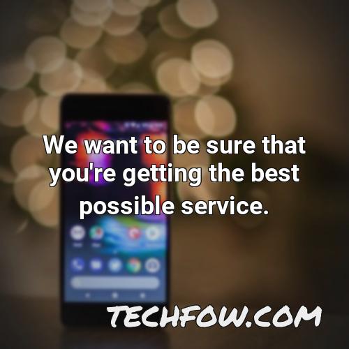 we want to be sure that you re getting the best possible service