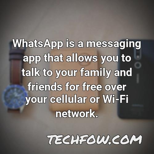 whatsapp is a messaging app that allows you to talk to your family and friends for free over your cellular or wi fi network
