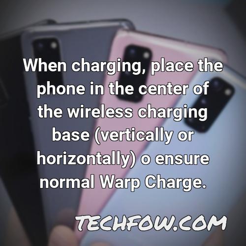 when charging place the phone in the center of the wireless charging base vertically or horizontally o ensure normal warp charge
