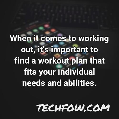 when it comes to working out it s important to find a workout plan that fits your individual needs and abilities