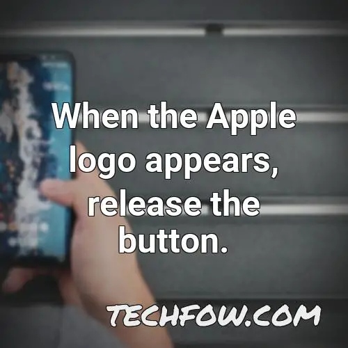 when the apple logo appears release the button 3