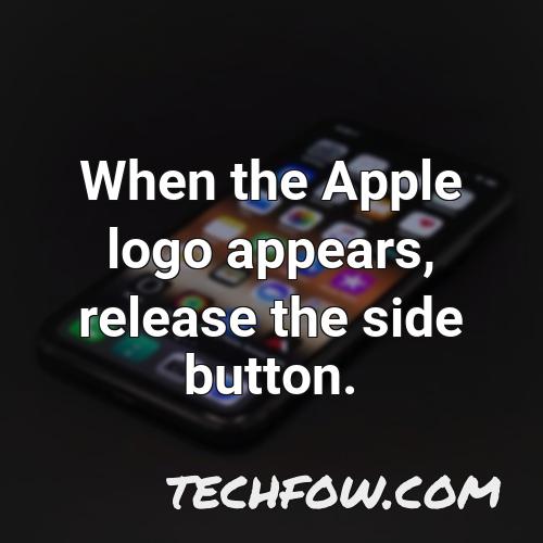 when the apple logo appears release the side button