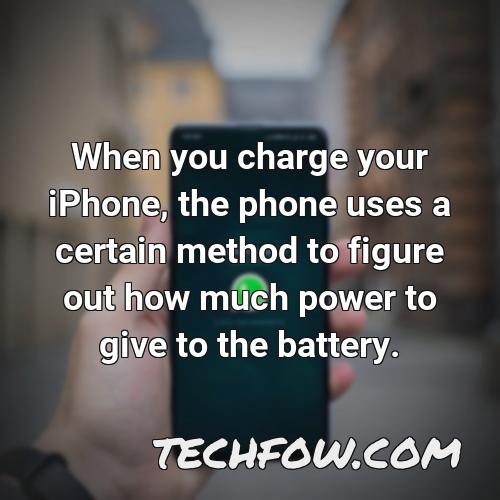 when you charge your iphone the phone uses a certain method to figure out how much power to give to the battery