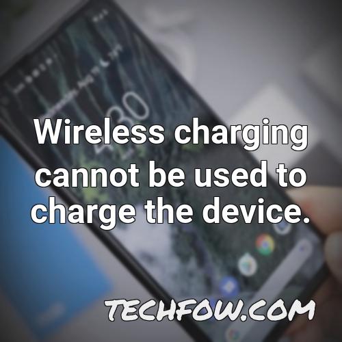 wireless charging cannot be used to charge the device