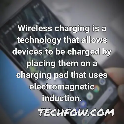 wireless charging is a technology that allows devices to be charged by placing them on a charging pad that uses electromagnetic induction