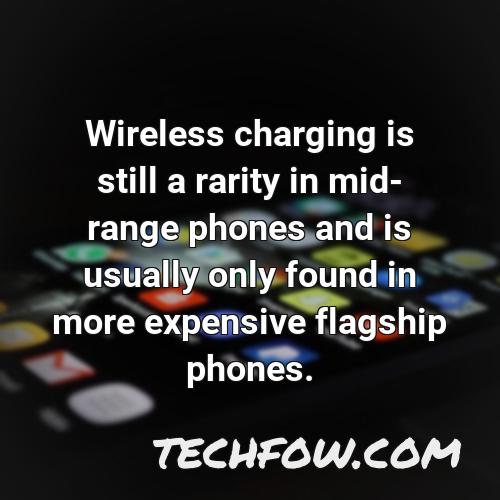 wireless charging is still a rarity in mid range phones and is usually only found in more expensive flagship phones