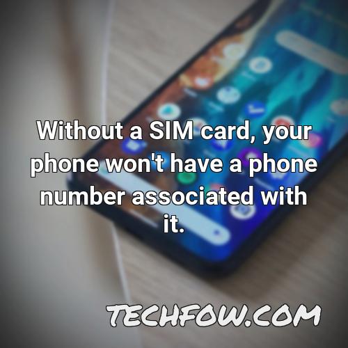 without a sim card your phone won t have a phone number associated with it