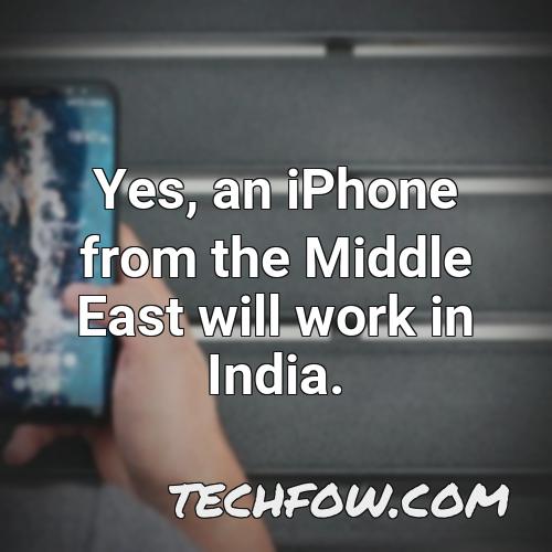 yes an iphone from the middle east will work in india