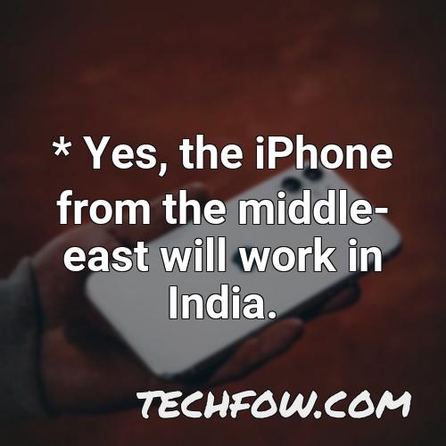 yes the iphone from the middle east will work in india 1